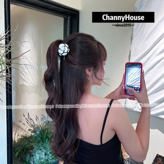 Kẹp tóc ngoạm dọc hoa trà - nơ mẫu siêu mới sẵn 2 màu