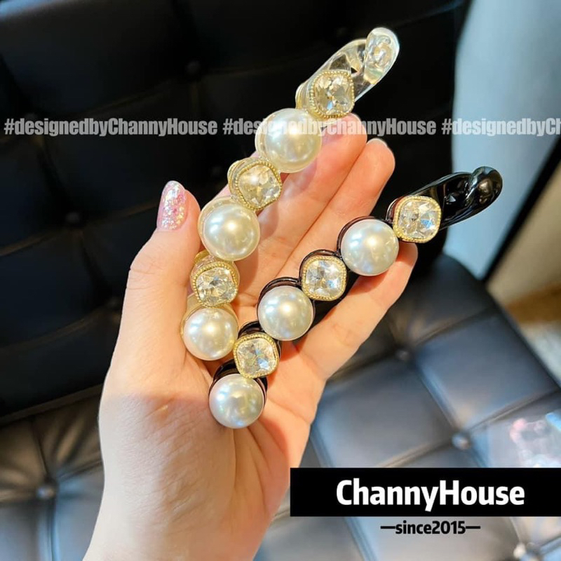 Kẹp dọc phồng tóc trai mix charm đá đơn giản vẫn nổi bật[CHANNYHOUSE]