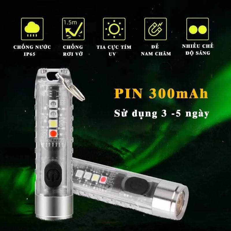 ĐÈN PIN MINI MÓC KHÓA S11,S12- siêu sáng, chống nước