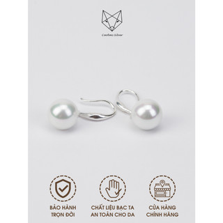 Khuyên Tai Bạc Nữ S925 CaoBac Silver Móc Trai Sang Chảnh Cho Bạn Nữ Đi Chơi Đi Tiệc