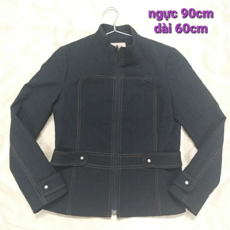 Áo khoác nữ chất kaki màu đen lót lụa Size M