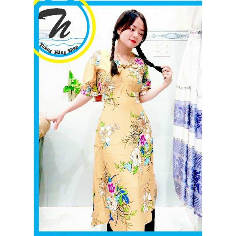 Đầm Hoa Lụa Trung Niên, Dây Nơ