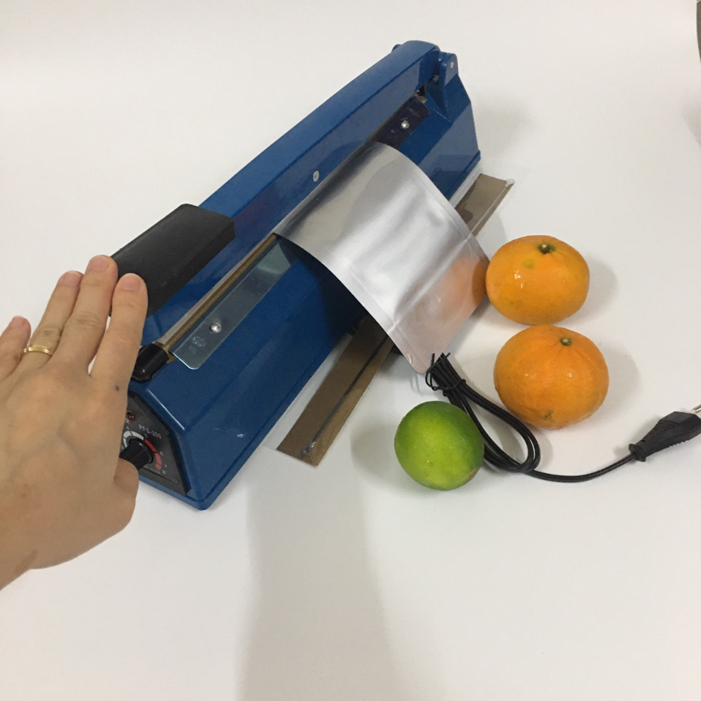 Máy dán, hàn miệng túi nilon đóng gói thực phẩm dập tay - dài 30cm mối hàn 3mm, máy ép túi bóng bền đẹp