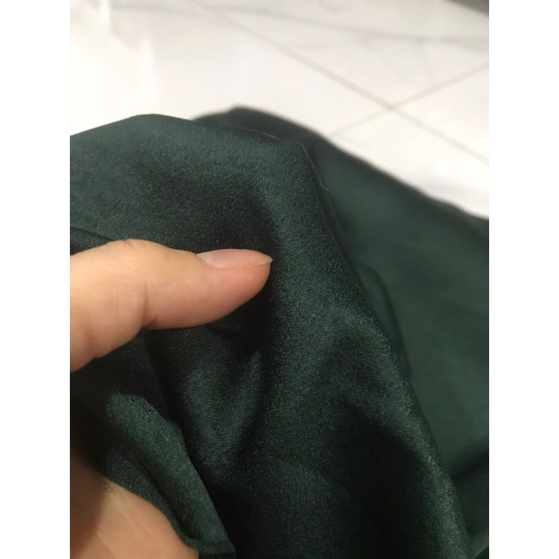 Vải Lụa Tằm Ướt (loại 1)màu rêu đậm dày mềm rũ co dãn (khổ 1m5)may đầm váy ,áo kiểu , áo dài đẹp sang thời trang
