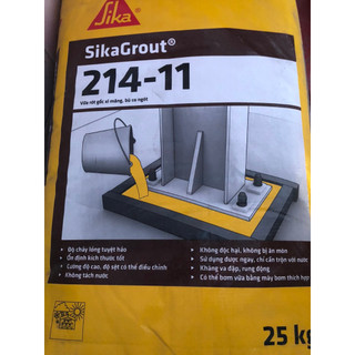Sika 214-11 chính hãng bao 25kg- Vữa rót gốc xi măng bù co ngót, tự san bằng, trộn sẵn kéo dài thời gian thi công