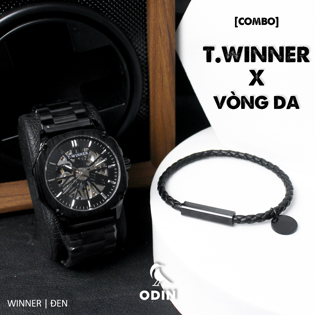 Đồng hồ cơ x vòng da pu leather bar - Sale up 30% - Bảo hành 12 tháng