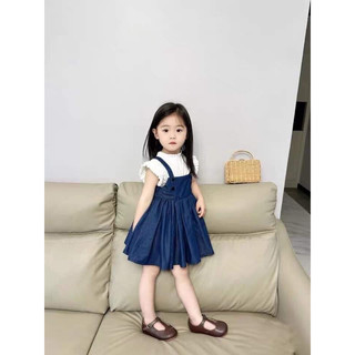 Váy xinh diện cho bé nhìn thui là muốn ring về ngay cho bé Áo rời + chân váy yếm Chất jeans lụa mềm mịn  Size 10-38kg