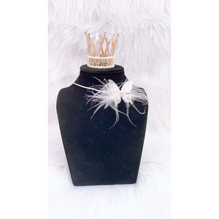 Vòng cổ Choker Bươm Bướm phối lông vũ sang trọng