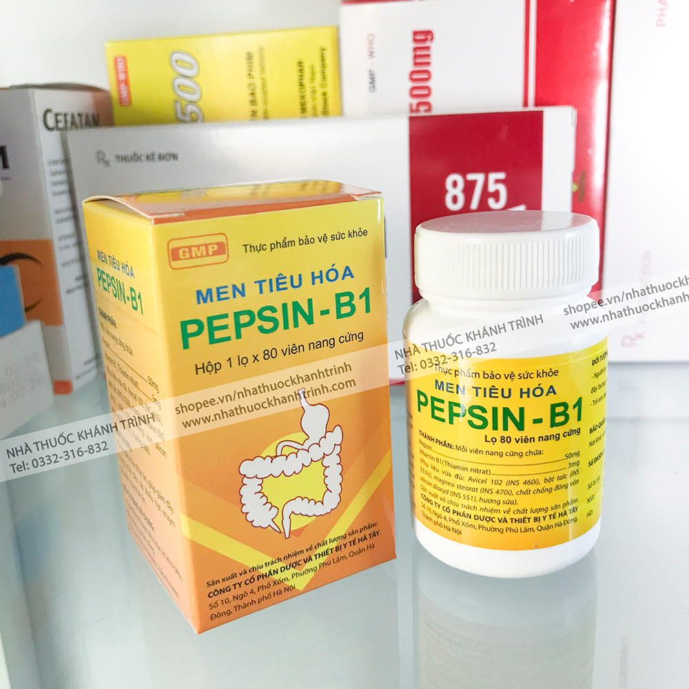 Men tiêu hóa Pepsin B1 Dược Hà Tây - 80 viên
