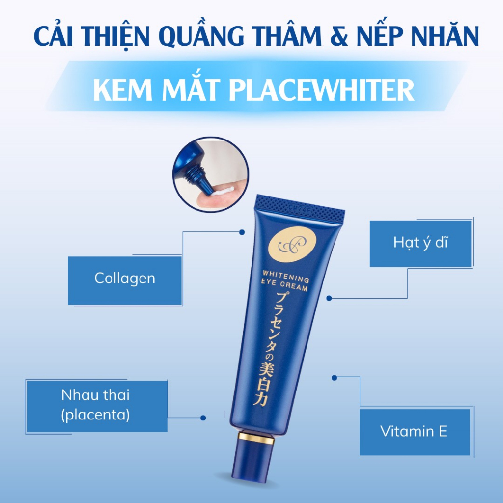 Kem Mắt Nhau Thai Giảm Quầng Thâm, Nếp Nhăn MEISHOKU Placewhiter 30g