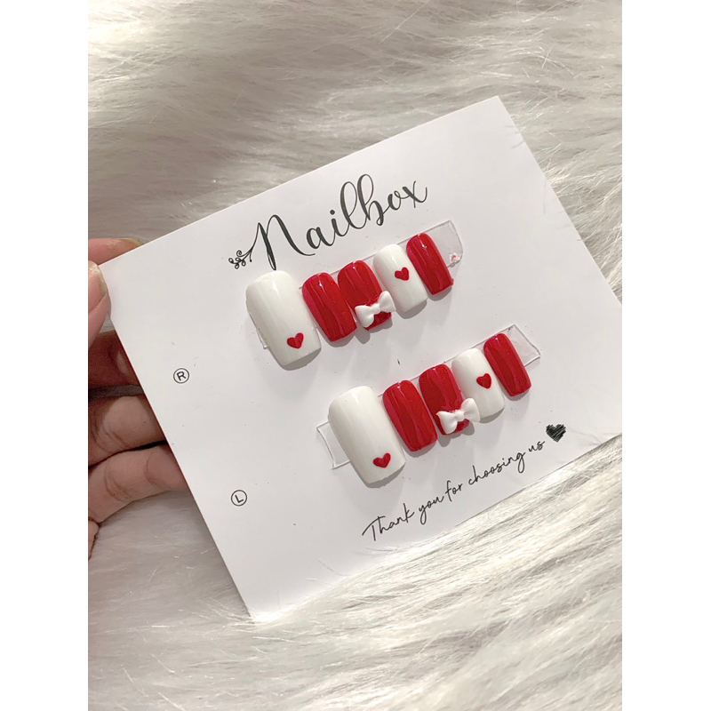 Nail box thiết kế tông màu đỏ xinh giá rẻ