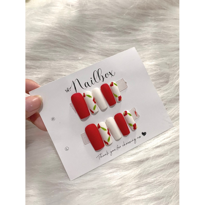 Nail box thiết kế tông màu đỏ xinh giá rẻ