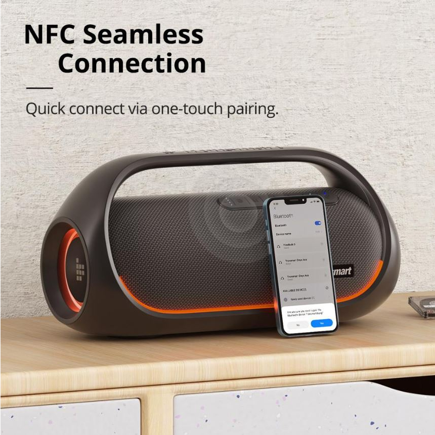 Loa không dây Tronsmart Bang Công suất 60W, Siêu bass, Bluetooth 5.0, Led hiệu ứng, chống nước IPX6, chỉnh EQ qua APP