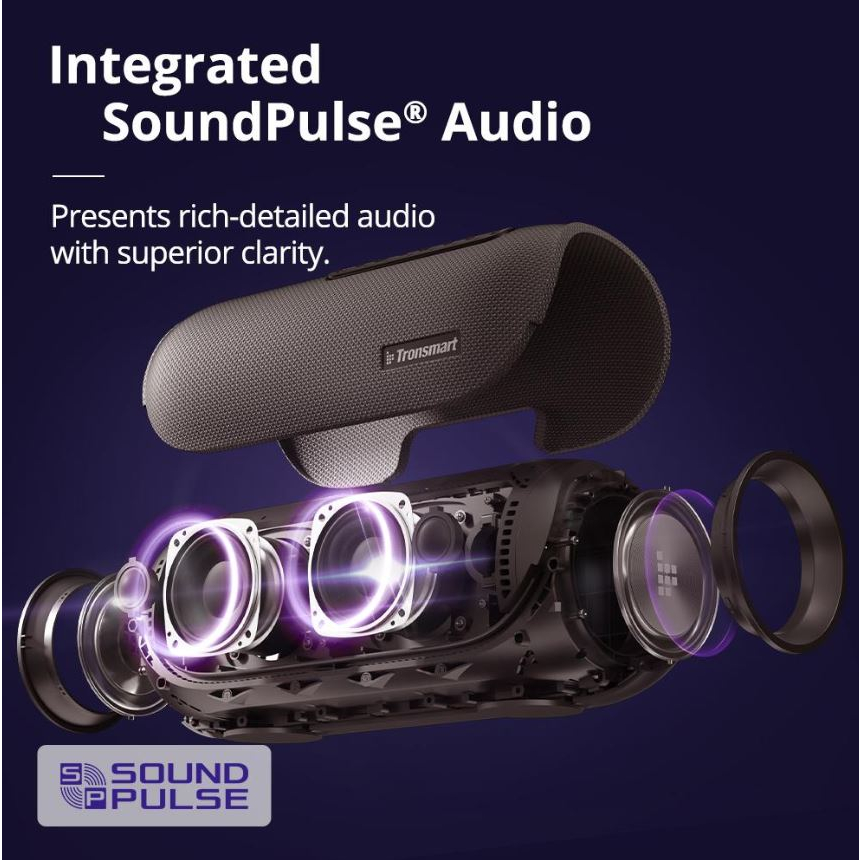 Loa không dây Tronsmart Bang Công suất 60W, Siêu bass, Bluetooth 5.0, Led hiệu ứng, chống nước IPX6, chỉnh EQ qua APP