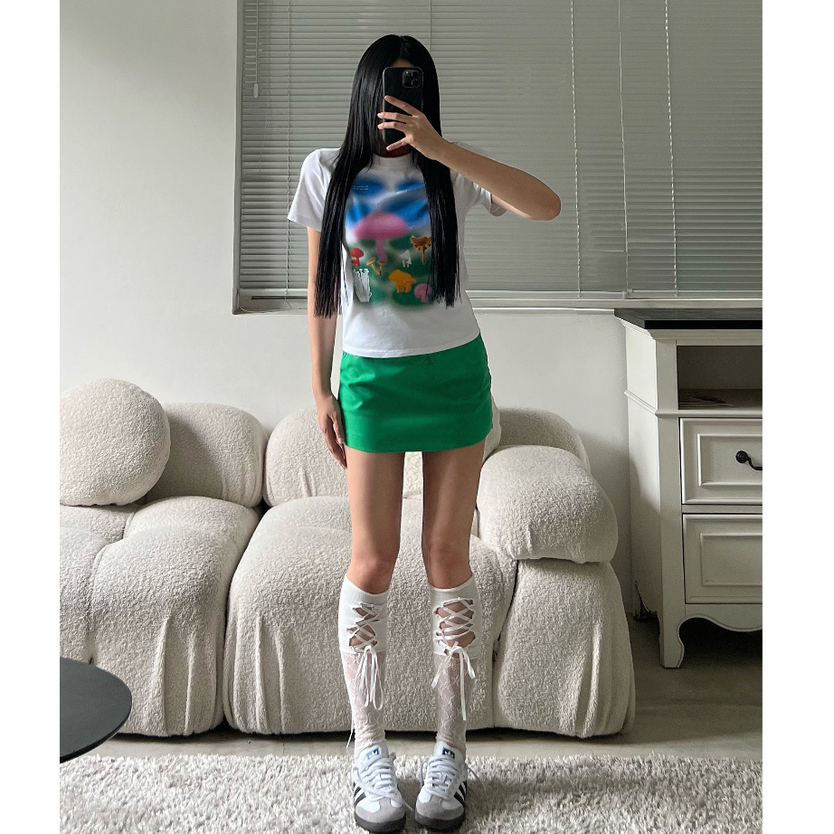 Áo mini t-shirt nấm trắng HB