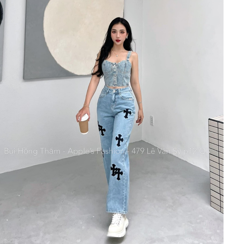 Quần jeans thêu chrome he-art.s