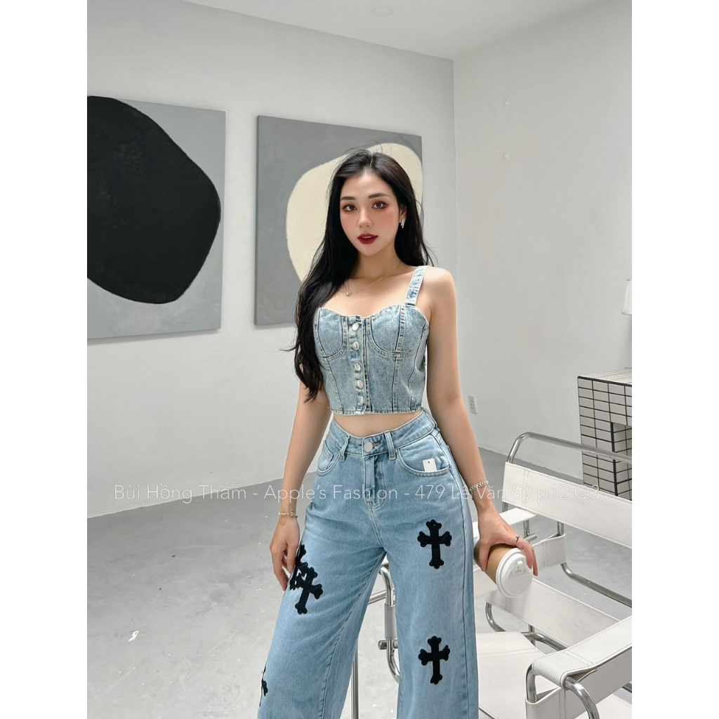 Quần jeans thêu chrome he-art.s