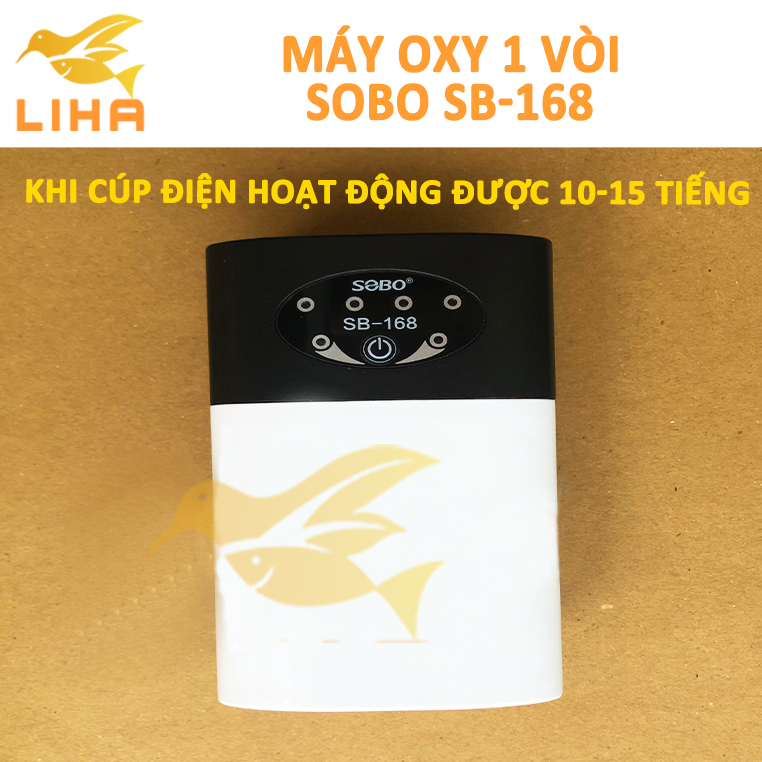 Máy Oxy Tích Điện 1 Vòi Sobo SB-168  - Máy Sủi Khí Oxi Cho Hồ Cá