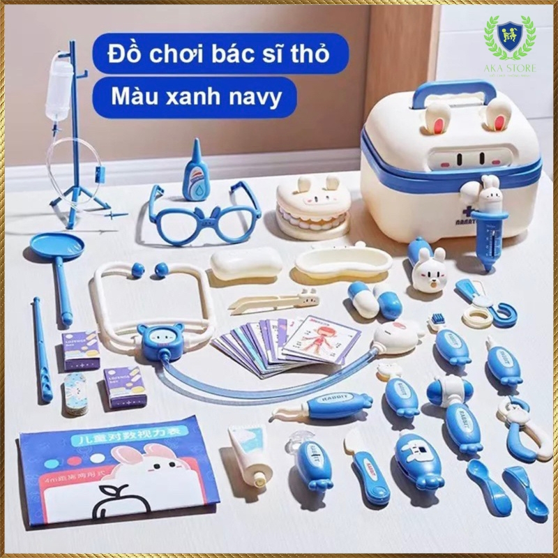 Đồ chơi bác sĩ cho bé gái bé trai, đồ chơi bác sĩ thỏ, chất liệu nhựa nguyên sinh ABS cao cấp