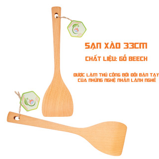 Sạn xào bầu gỗ beech 33cm -hàng xuất khẩu nhật, sạn xào nấu an toàn sức khỏe - kho đồ gỗ thanh tú