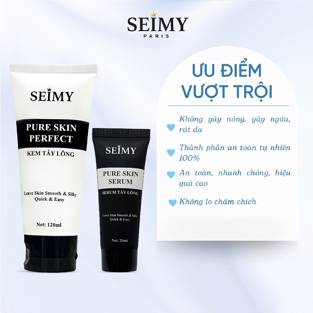 Combo Kem Tẩy Lông Seimy - Pure Skin Perfect 120ml