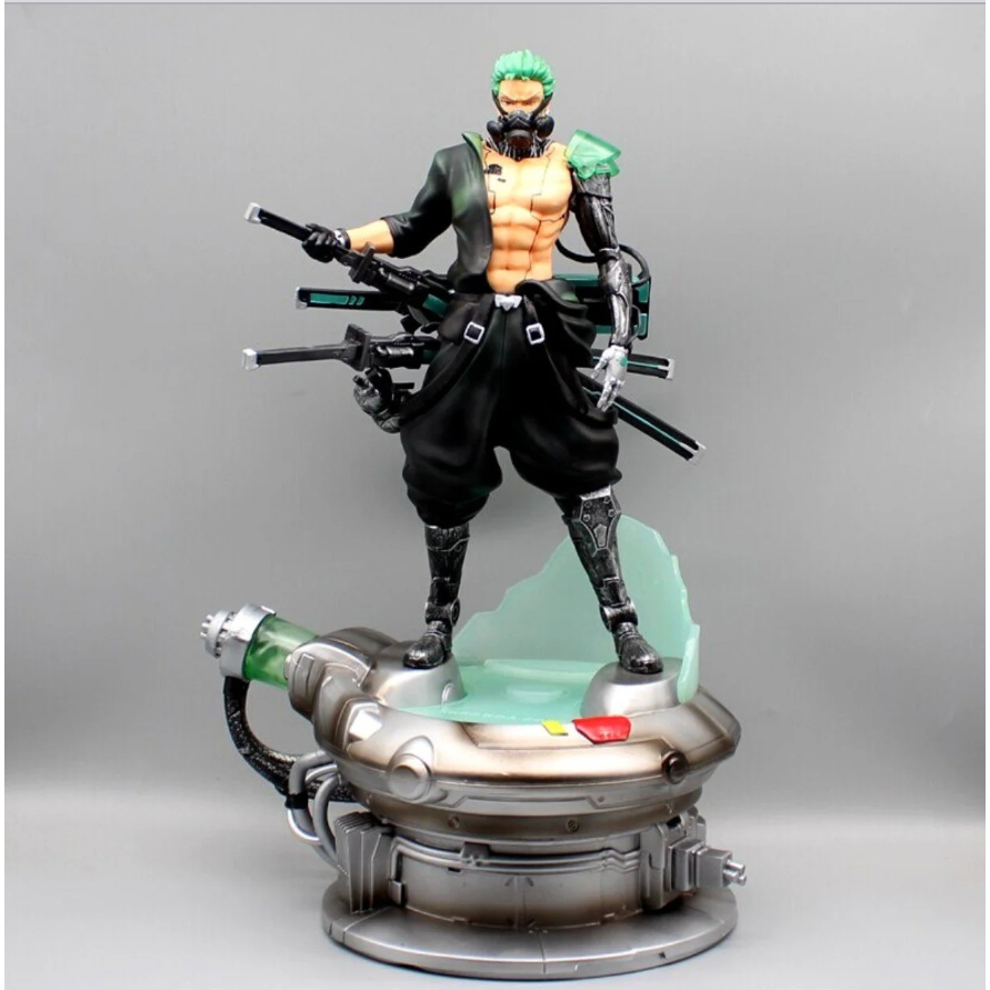 Mô Hình OnePiece Zoro máy móc - Cao 43 - rộng 28 - nặng 2kg8 + Có 1 bán thân + Có LED - Figure OnePiece - Có Hộp
