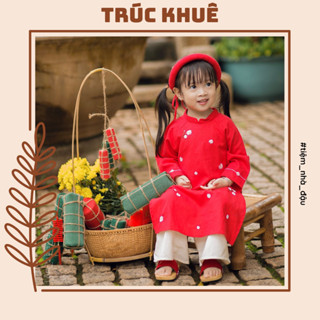 [Tiệm nhà Đậu] Trúc Khuê - Áo dài bé gái thiết kế cao cấp - thêu tay
