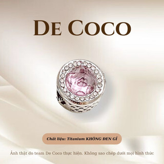 Hạt charm xâu vòng De Coco tròn màu hồng tím