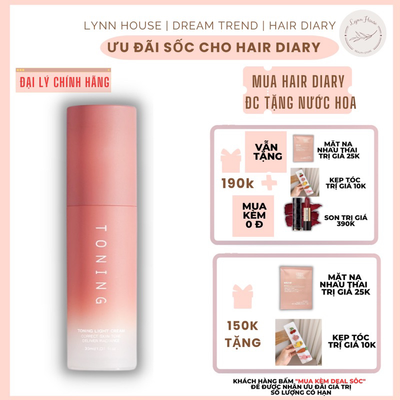 Kem lười nâng tone da trắng sáng TONING Dream Trend