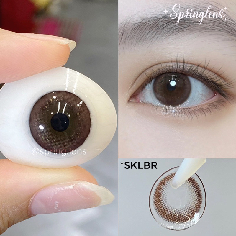 Kính áp tròng SKL Nâu và Xám tia nhũ không giãn @spring.lens