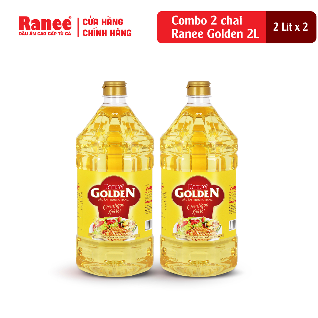 Combo 2 chai dầu ăn Ranee Golden 2 lít (2 lít/chai x 2 chai)