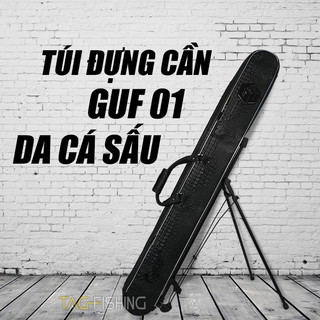 Bao da đựng cần câu đơn đài guf-01 da cá sấu pvc dài 1m28 có chân tựa chất liệu cao cấp
