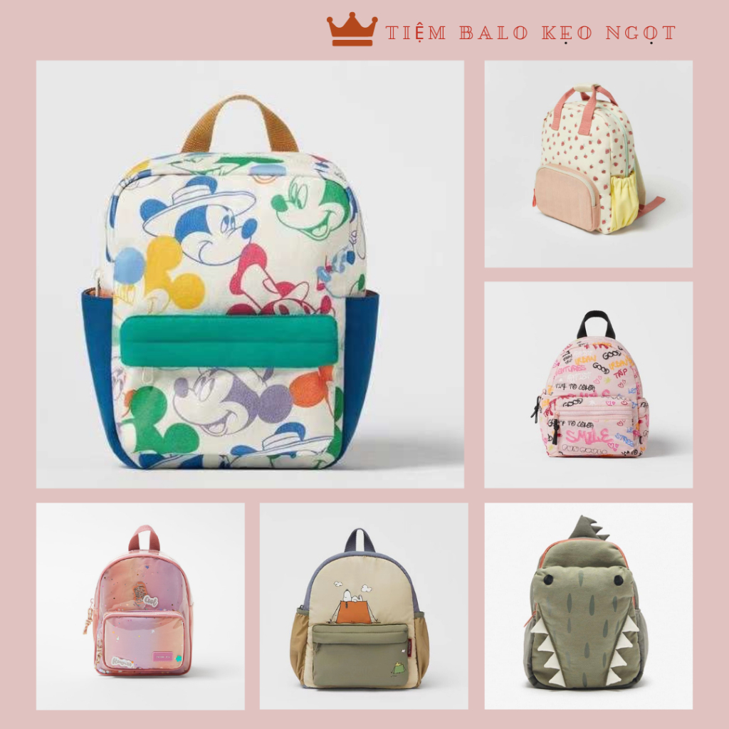Balo cho bé mẫu giáo. Balo bé trai bé gái kiểu dáng kích thước đa dạng phong phú cho bé