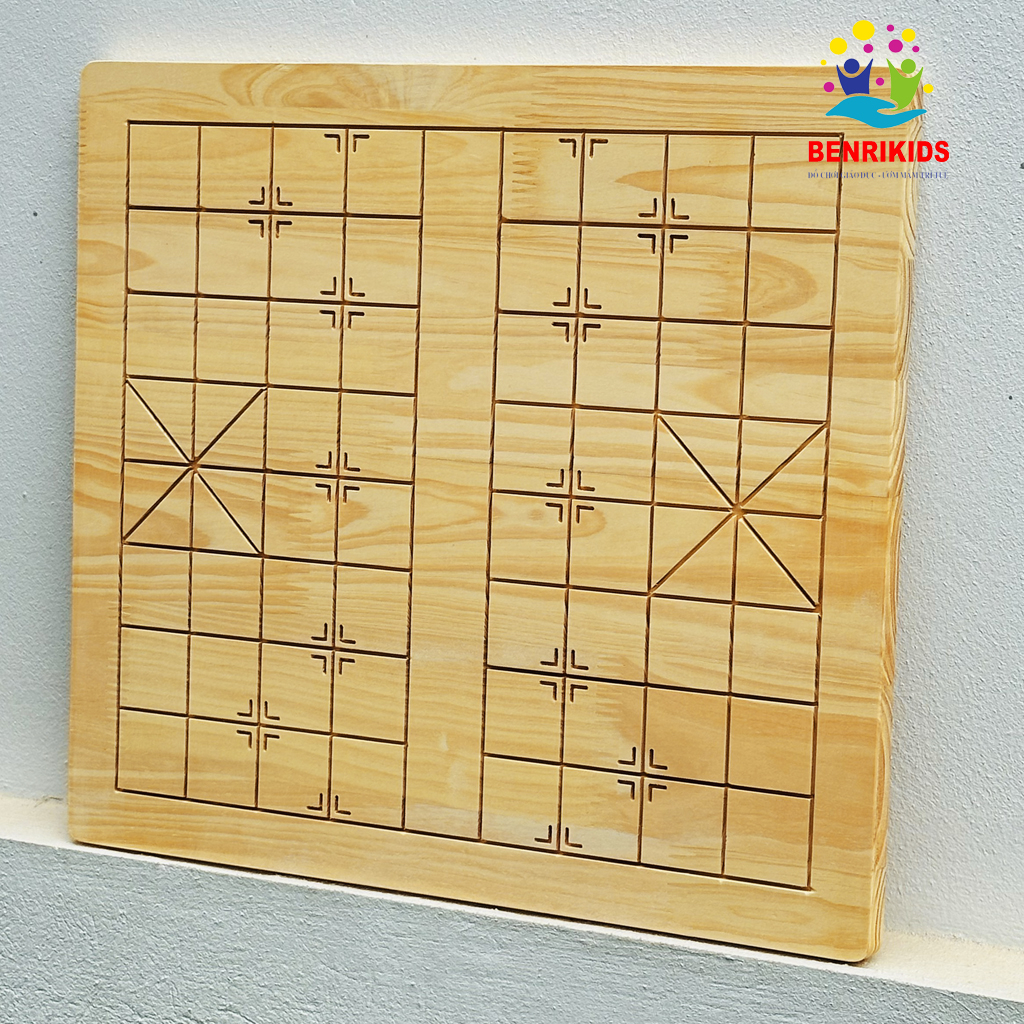 Bàn Cờ Tướng Gỗ Nguyên Khối Kích Thước Lớn 42x38Cm Dày Dặn Chắc Chắn Sơn Phủ Bóng Bền Đẹp