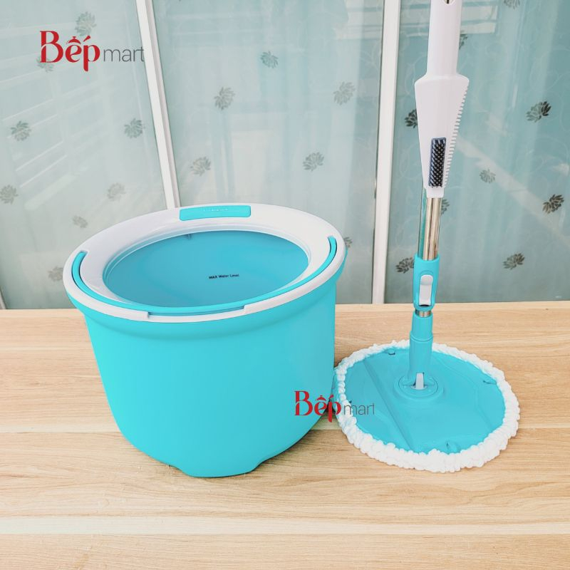 Bộ cây lau nhà xoay Locknlock Corner ETM494, gồm 2 bông lau, đĩa lau gập - bepmart- hàng chính hãng locknlock