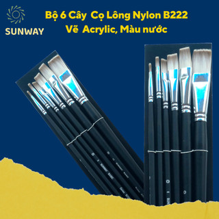 Cọ vẽ màu nước Sunway B222 Lông nylon, Vẽ màu nước, Acrylic,tô tượng