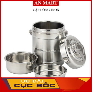 Cặp lồng inox 3 tầng, cặp lồng giữ nhiệt cao cấp cách nhiệt, cà mên inox an toàn, tiện lợi dung tích 1.4/1.9 lít