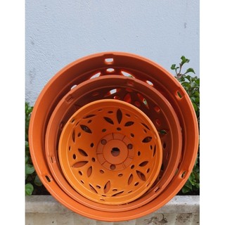 Chậu nhựa trồng lan mẫu giả đất nung phi 14, 18, 21cm