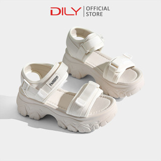 Giày sandal nữ DILY đi học đế độn hot trend , giày xăng đan nữ mũi tròn quai hậu cài tiện lợi cao 6.5cm AG0086