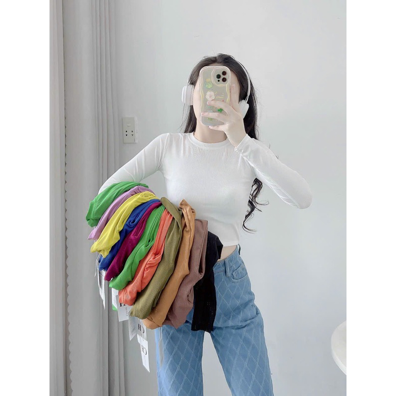 Áo Thun Croptop Tay Dài  Siêu Xinh