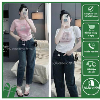 ÁO THUN NHÍU EO CHỮ N 1006944 Trần Hân Shop form đẹp