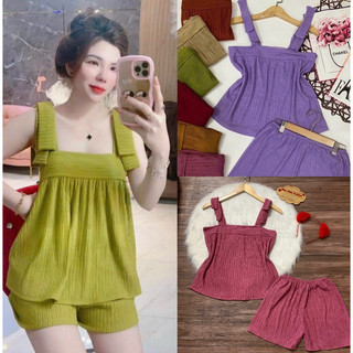 Bộ đồ mặc nhà mặc ngủ vải đũi nhật phom dưới 53kg