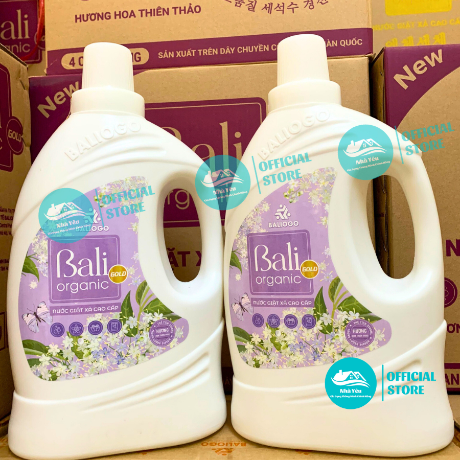 Nước Giặt Xả Bali Gold Organic Cao Cấp 3,2L Lưu Hương Đậm Sâu,An Toàn Cho Quần Áo Và Da Tay