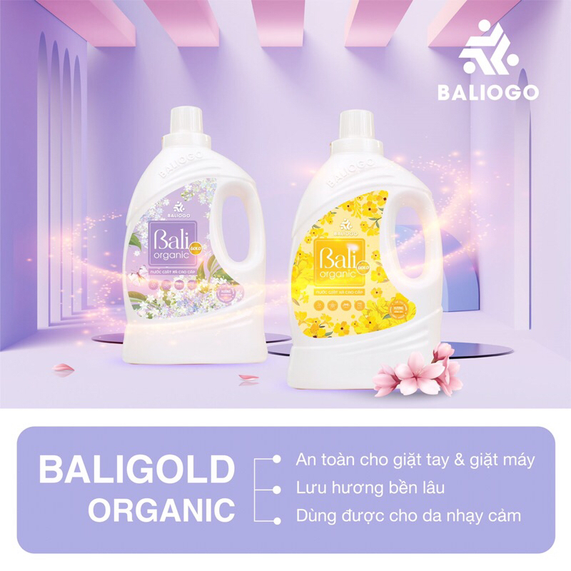 Nước Giặt Xả Bali Gold Organic Cao Cấp 3,2L Lưu Hương Đậm Sâu,An Toàn Cho Quần Áo Và Da Tay