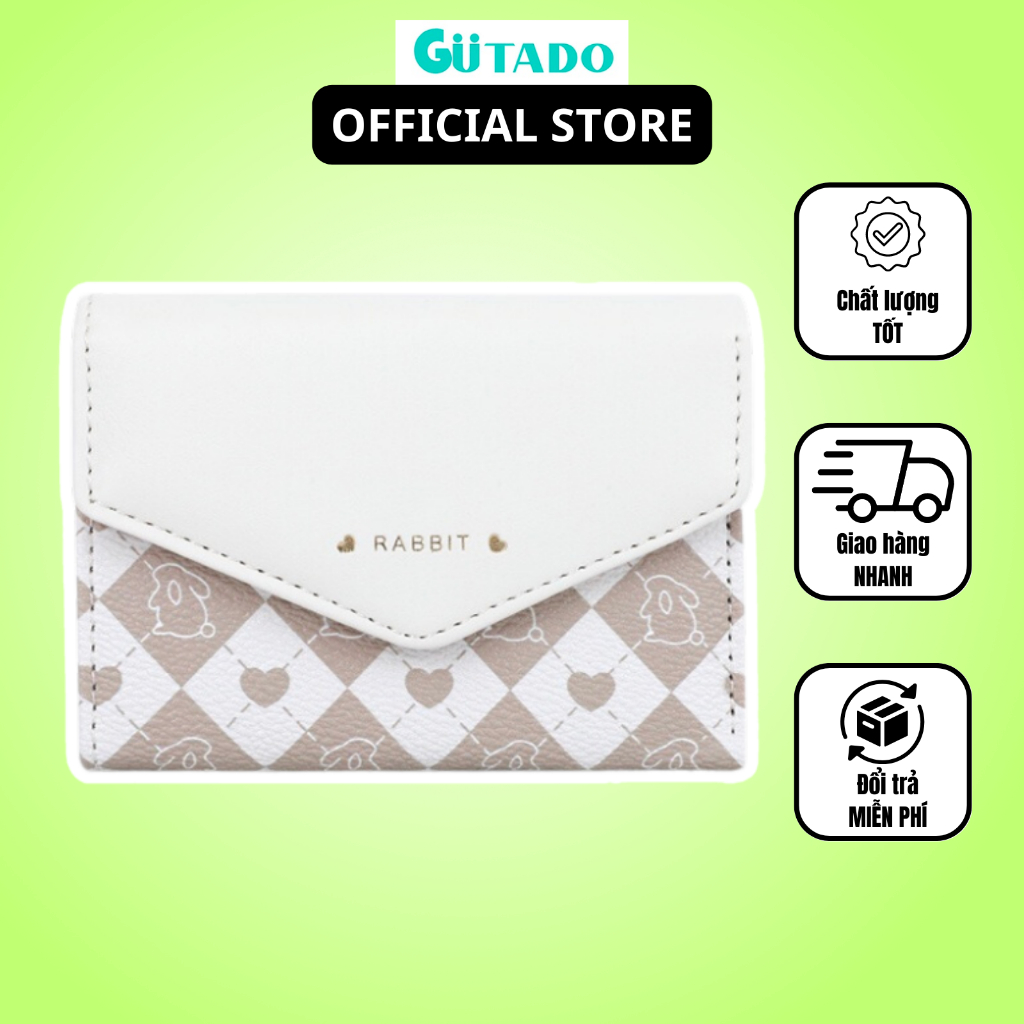 Ví nữ ngắn mini cầm tay PERFECT FOR YOU đựng tiền da mềm cao cấp phối màu vintage cực đẹp giá rẻ TL54 - GUTADO