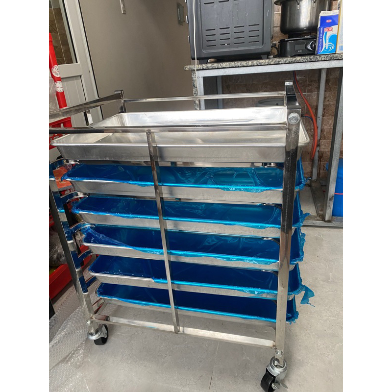 Xe đẩy khay 6 tầng gập gọn