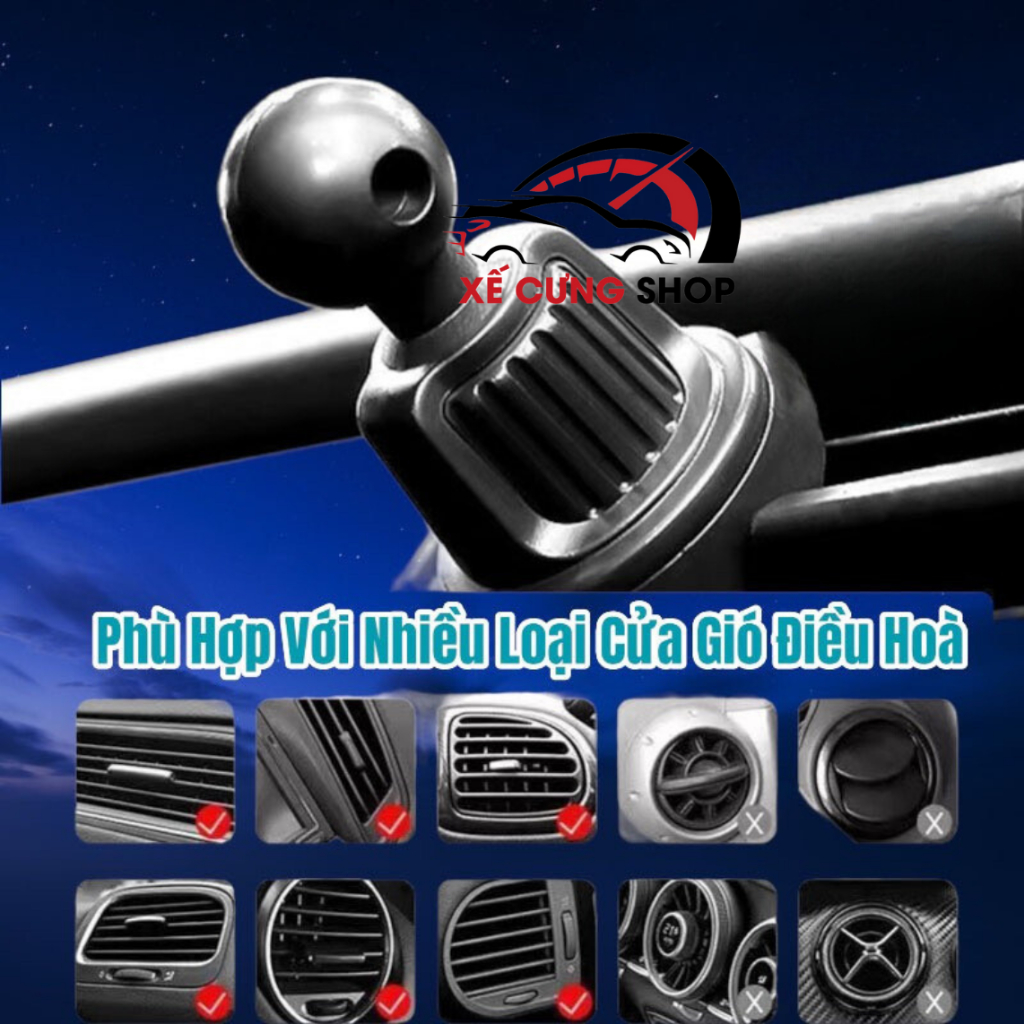 Giá đỡ điện thoại trên ô tô xoay 360 độ kẹp cửa gió -ST1704