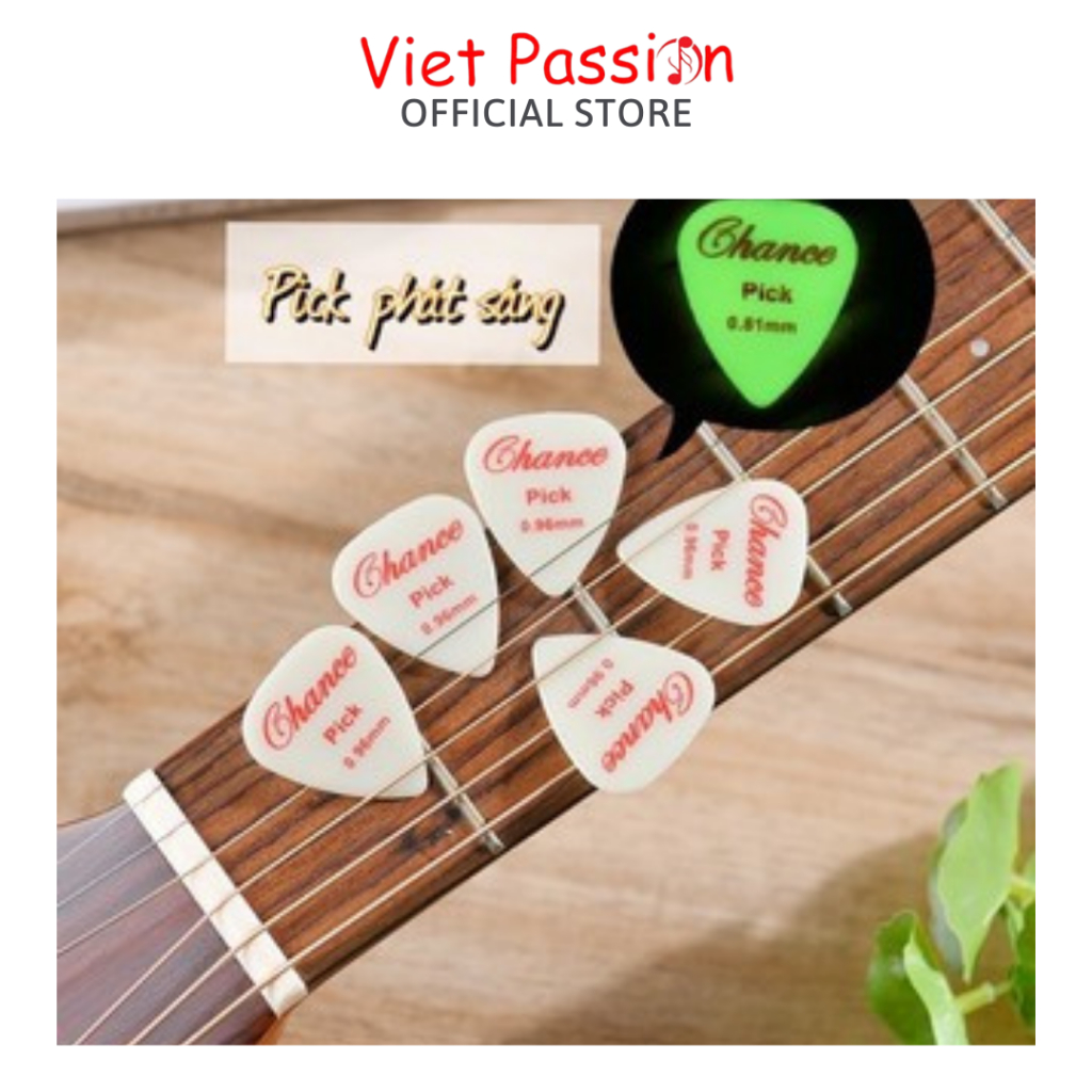 Pick gảy phát sáng, phím gảy guitar ukulele có huỳnh quang phát sáng ban đêm Viet Passion HCM