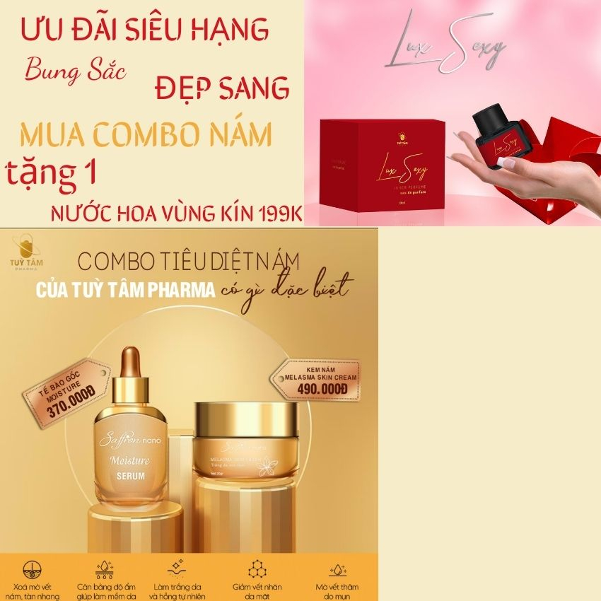 Combo Nám + Tế Bào Gốc Saffronnano. Trắng da, mờ thâm nám, tàn nhang, ngăn ngừa lão hoá da, dưỡng trắng, mịn da