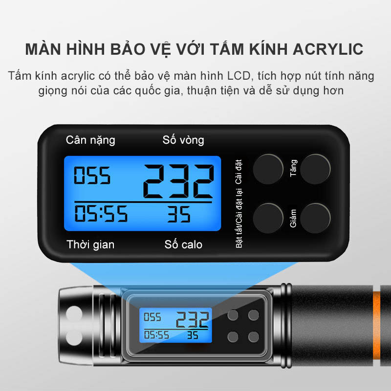 Dây Nhảy Tập Thể Dục Thể Thao Dây Nhảy Thông Minh Cài đặt thời gian và số vòng Calo,Vòng bi kim loại  hai bộ